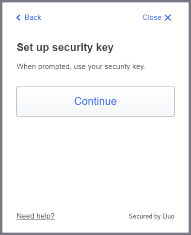 Security key install process beginning.